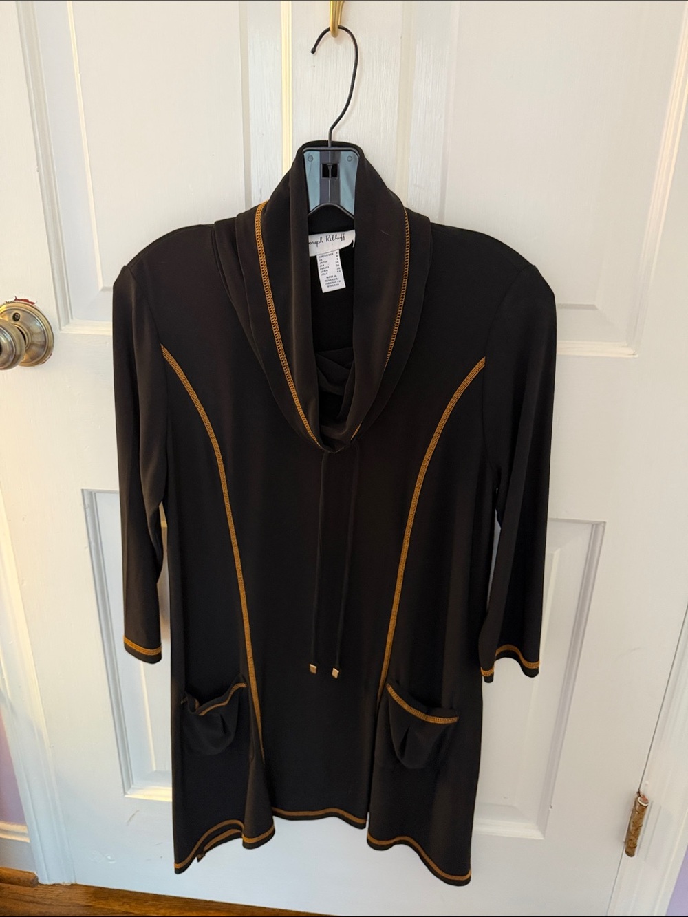 Joseph Ribkoff Black Tunic with Gold Trim